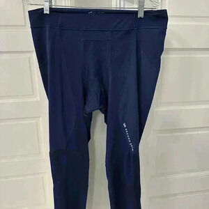 Second Skin Men’s Compression Tight Leggings Navy Blue Athletic 2XL 7/8 Length